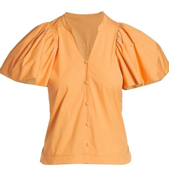 Jonathan Simkhai puff sleeve top. Size S. Hardly worn. Excellent condition. - Picture 2 of 7